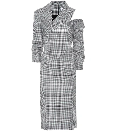 Shop Monse Glen Checked Tuxedo Dress In Grey