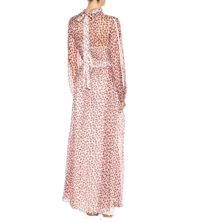 Shop Rochas Floral-printed Silk Maxi Dress In Multicoloured