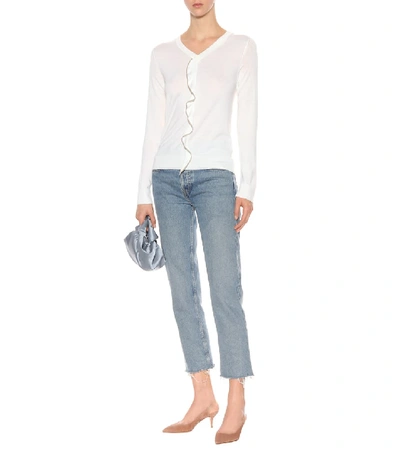 Shop Agnona Cashmere, Wool And Silk Sweater In White