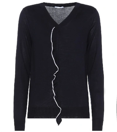 Shop Agnona Cashmere, Wool And Silk Sweater In Blue