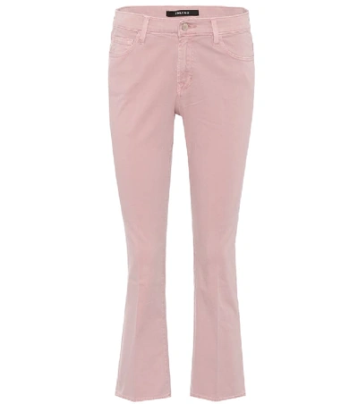 Shop J Brand Selena Cropped Jeans In Pink