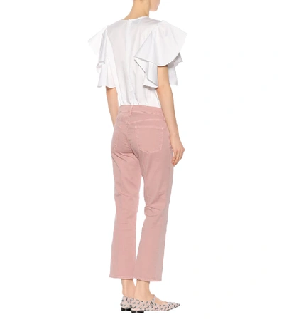 Shop J Brand Selena Cropped Jeans In Pink