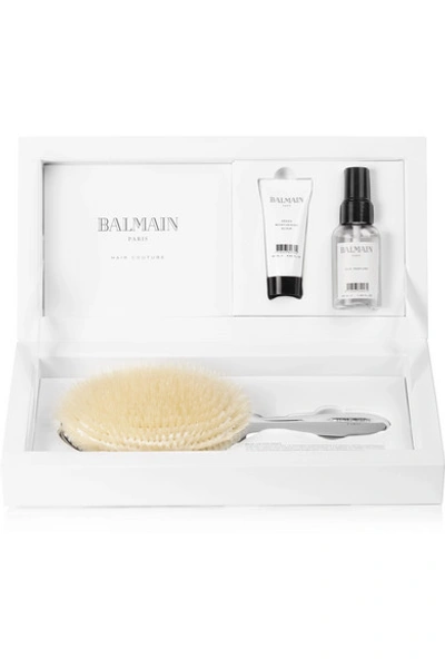 Shop Balmain Paris Hair Couture Large Silver-tone Spa Brush Set