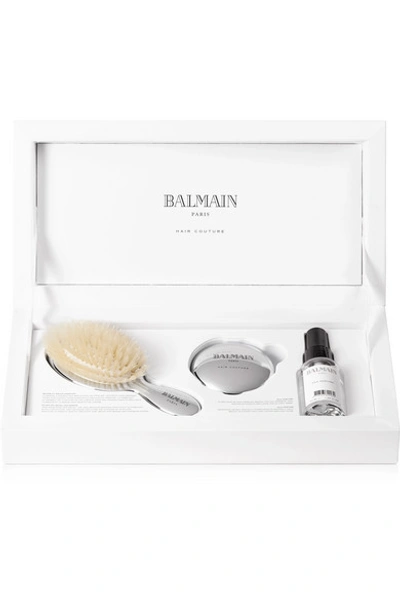 Shop Balmain Paris Hair Couture Mini Silver-tone Spa Brush Set