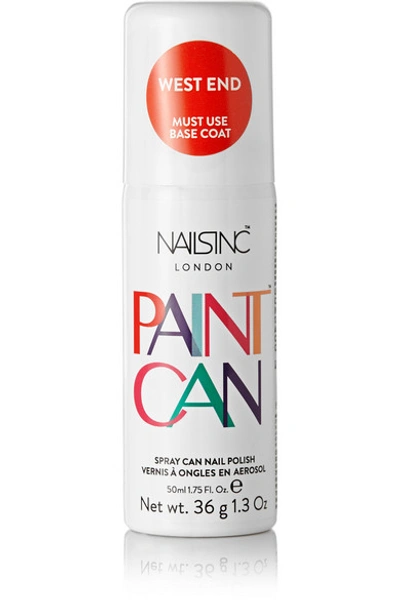 Shop Nails Inc Spray Can Nail Polish - West End, 50ml In Tomato Red
