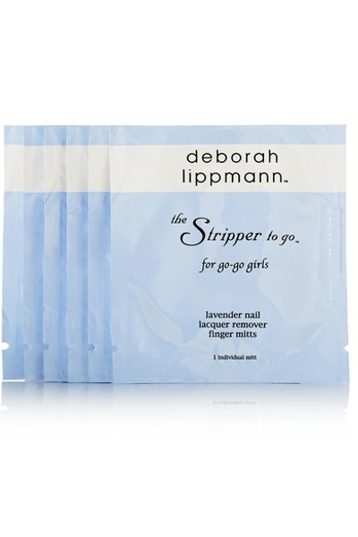Shop Deborah Lippmann The Stripper To Go Lavender Nail Lacquer Remover Finger Mitts X 6 - One Size In Colorless