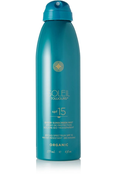 Shop Soleil Toujours Spf15 Organic Sheer Sunscreen Mist, 177ml - Colorless