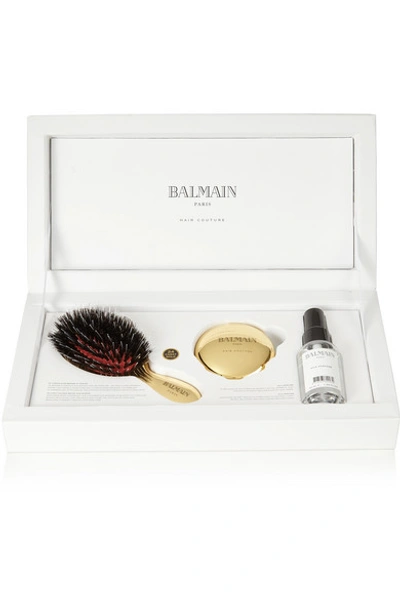 Shop Balmain Paris Hair Couture Mini Gold-tone Spa Brush Set