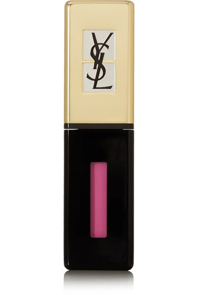 Shop Saint Laurent Rouge Pur Couture Lip Lacquer Glossy Stain - Pink Rain 205