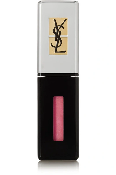 Shop Saint Laurent Rouge Pur Couture Lip Lacquer Glossy Stain - Eau De Corail 203 In Pink