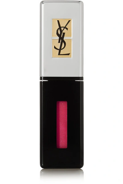 Shop Saint Laurent Rouge Pur Couture Lip Lacquer Glossy Stain - Dew Red 201 In Pink
