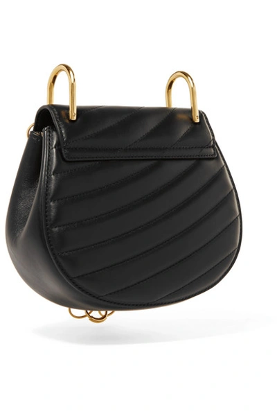 Shop Chloé Drew Bijou Quilted Leather Shoulder Bag In Black