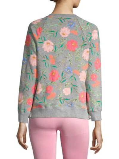 Shop Kate Spade Blossom Cropped Pullover In Flint Heather