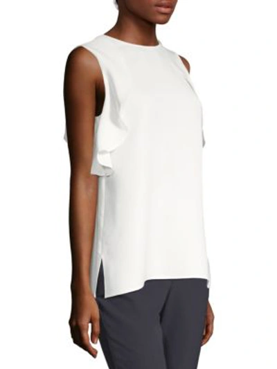 Shop Lafayette 148 Harley Silk Blouse In Cloud