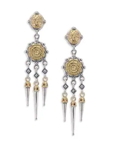 Shop Konstantino Gaia Chandelier Earrings In Silver Gold