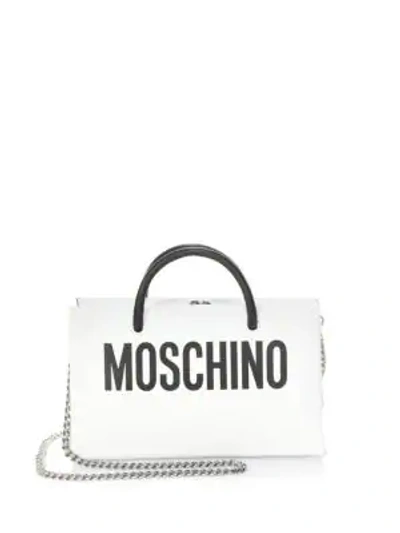 Shop Moschino Mini Logo Shopper In White