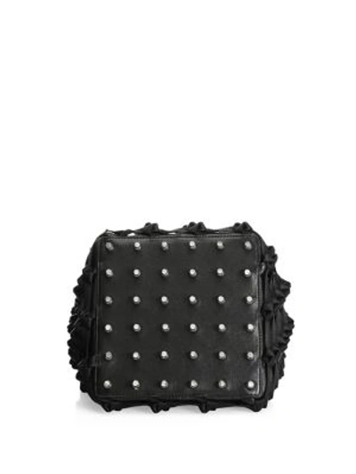 Shop Alexander Wang Small Roxy Woven Leather Bucket Bag In Black