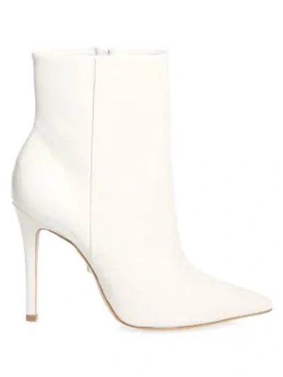 Shop Schutz Aide Leather Stiletto Booties In Pearl