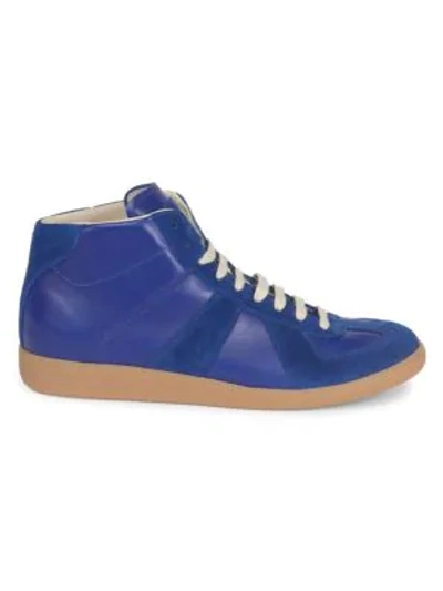 Shop Maison Margiela Men's Replica High-top Sneakers In Blue