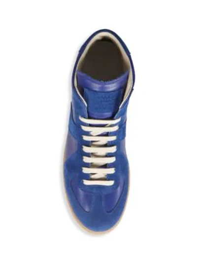 Shop Maison Margiela Men's Replica High-top Sneakers In Blue