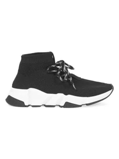 Shop Balenciaga Lace-up Speed Sock Sneakers In Black