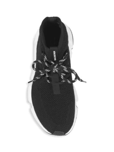 Shop Balenciaga Lace-up Speed Sock Sneakers In Black