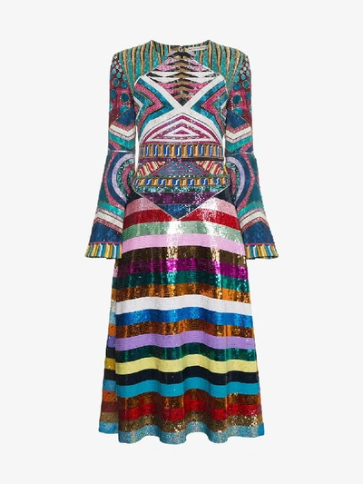 Shop Mary Katrantzou Lark Sequin Embellished Dress In Multicolour