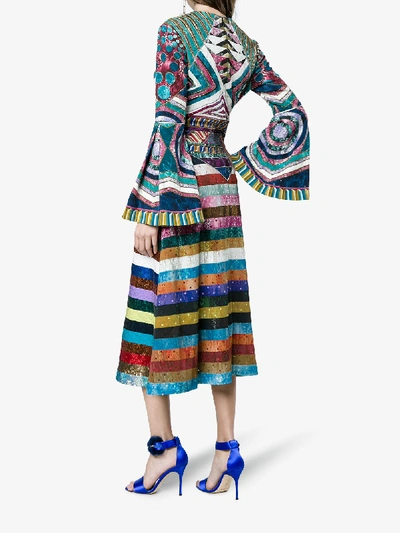 Shop Mary Katrantzou Lark Sequin Embellished Dress In Multicolour