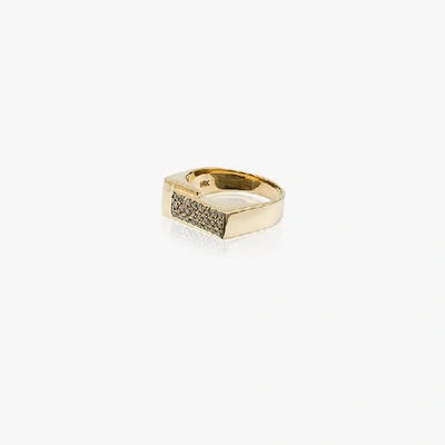 Shop Lizzie Mandler Fine Jewelry Pave Diamond Overlap Pinky Ring In Metallic