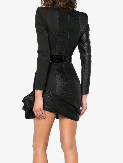 Shop Ronald Van Der Kemp Bow Hem Mini Dress In Black