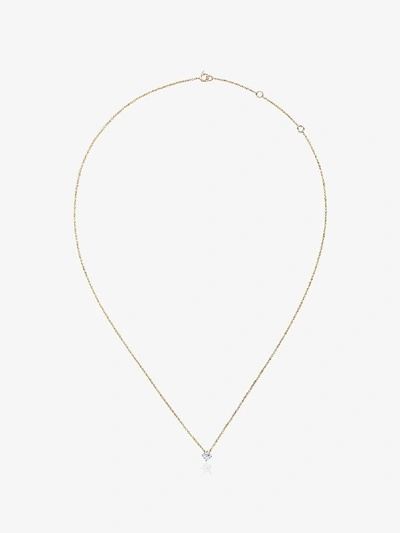 Shop Rosa De La Cruz 18k Yellow Gold Single Diamond Necklace In Metallic
