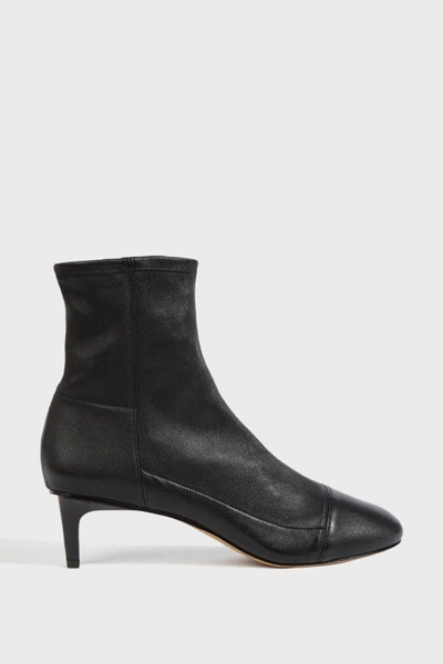 Shop Isabel Marant Daevel Leather Ankle Boots In Black