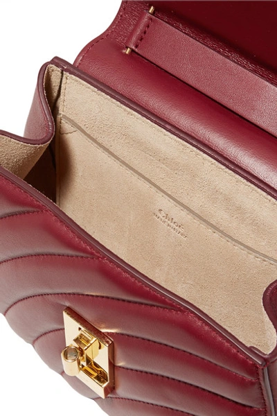 Shop Chloé Drew Bijou Quilted Leather Shoulder Bag In Merlot