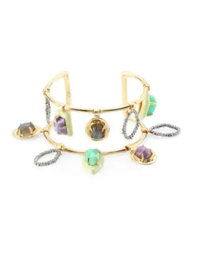 Shop Alexis Bittar Elements Swinging Stone 10k Yellow Gold Cuff Bracelet