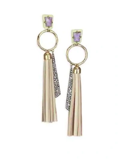 Shop Alexis Bittar Elements Crystal Ring & Tassel Drop Earrings In Yellow Gold