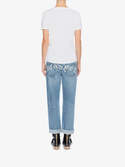 Shop Alexander Mcqueen Boyfriend Denim Trouser In Denim Blue