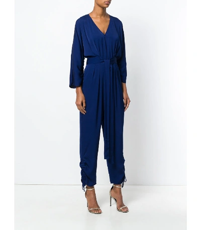 Shop Stella Mccartney Blue Plunge Neck Jumpsuit