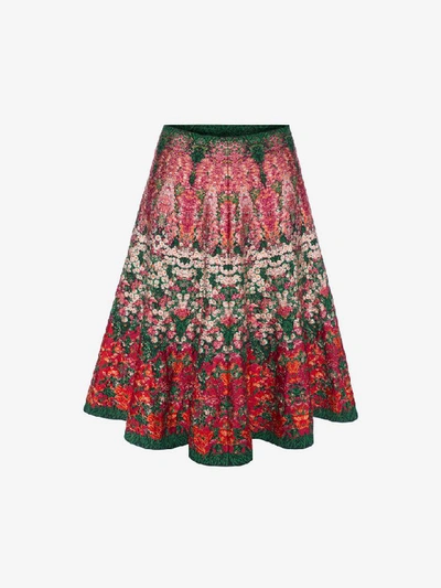 Shop Alexander Mcqueen Flowerbed Jacquard Knit Mini Skirt In Multicolor         