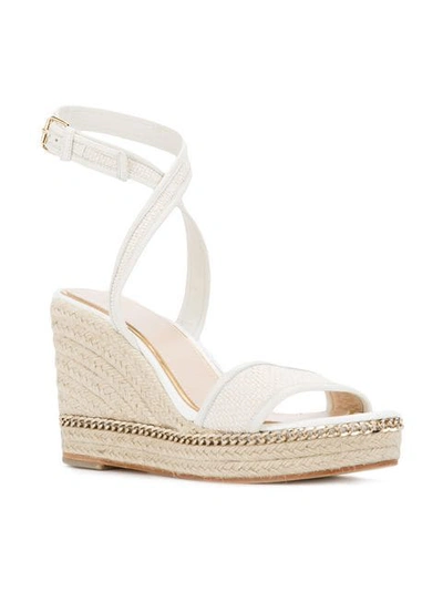 Shop Lanvin Espadrille Wedge Sandals - White