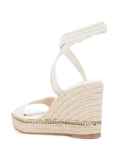 Shop Lanvin Espadrille Wedge Sandals - White