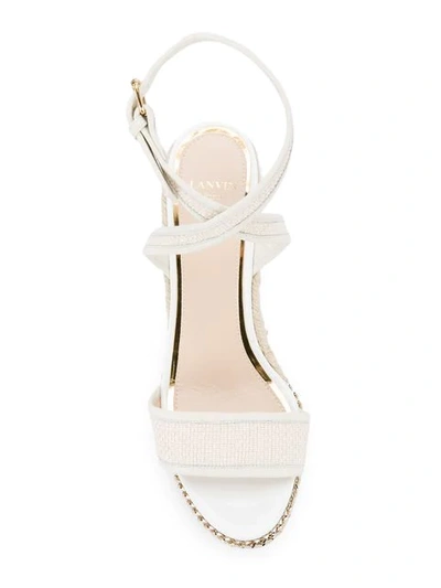 Shop Lanvin Espadrille Wedge Sandals - White