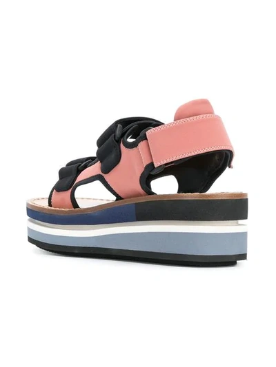 Shop Marni Flatform Velcro Sandals In Black