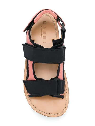 Shop Marni Flatform Velcro Sandals In Black