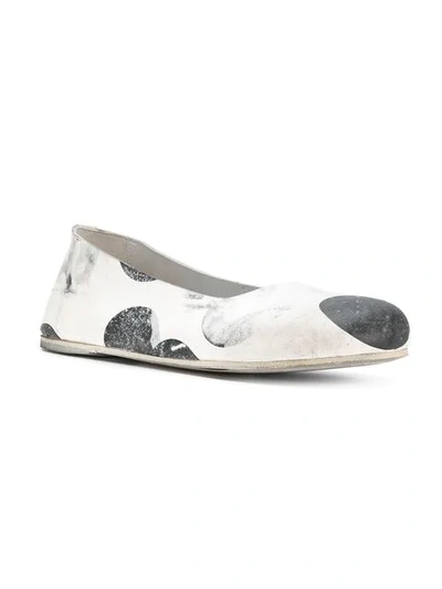 Shop Marsèll Designer Print Ballerinas In White