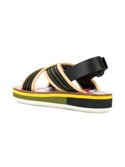 Shop Marni Open Toe Sandals In Black