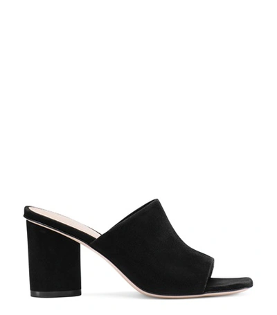 Shop Stuart Weitzman The Slideon Sandal In Black Suede