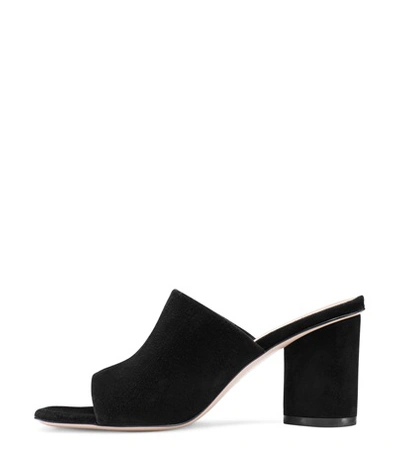 Shop Stuart Weitzman The Slideon Sandal In Black Suede