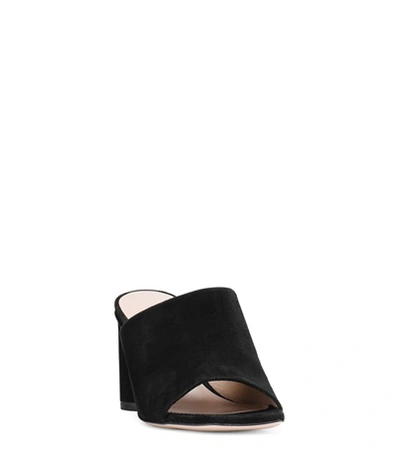 Shop Stuart Weitzman The Slideon Sandal In Black Suede
