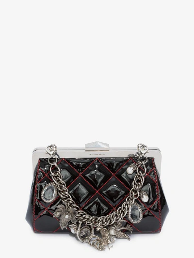 Shop Alexander Mcqueen Small Frame Bag In Black/lust Red