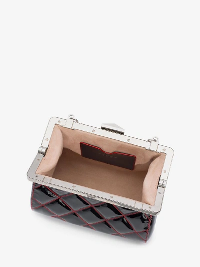 Shop Alexander Mcqueen Small Frame Bag In Black/lust Red